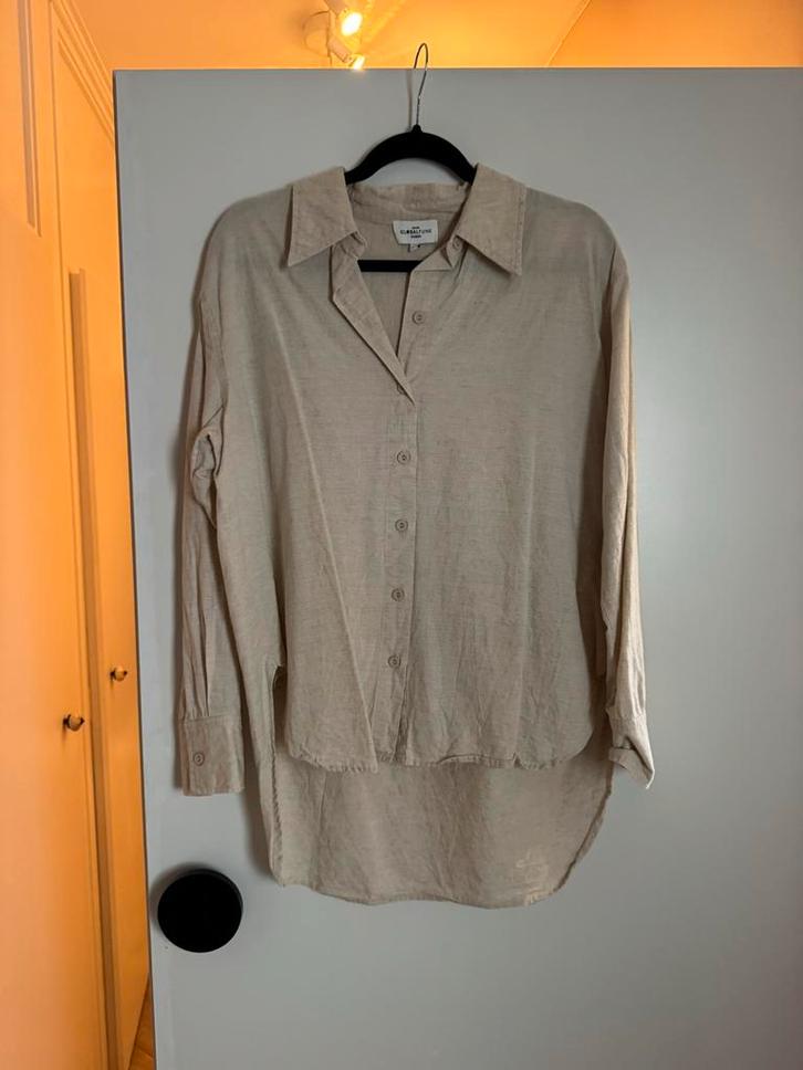 Oversized Beige Blouse - Maat M, Kleding | Dames, Blouses en Tunieken, Zo goed als nieuw, Maat 38/40 (M), Beige, Ophalen of Verzenden