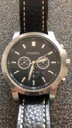 Fossil herenhorloge Neutra Chrono Watch zwart FS-4247 mt 44, Leer, Staal, Polshorloge, Zo goed als nieuw