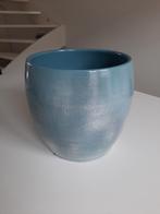 Bloempot blauw rond diameter 26 cm x hoogte 27 cm, 25 tot 40 cm, Rond, Binnen, Ophalen of Verzenden