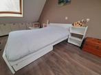 Bed Naia Leen bakker (incl. matras en beddengoed), Huis en Inrichting, Slaapkamer | Bedden, Ophalen, Gebruikt, Wit, Tweepersoons