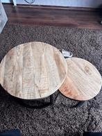 Mangohouten salontafel set - Zaandam, Ophalen, Rond, 50 tot 100 cm, Zo goed als nieuw