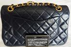 Chanel Vintage classic medium double flap bag, Ophalen, Zo goed als nieuw, Blauw, Schoudertasje