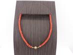 Bloedkoralen collier gouden slot                         D45, Ophalen of Verzenden, Overige materialen, Ketting
