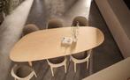 Mooie indutriele eiken tafel leaf organic vorm 6cm dik, Huis en Inrichting, Tafels | Eettafels, 100 tot 150 cm, Ophalen of Verzenden