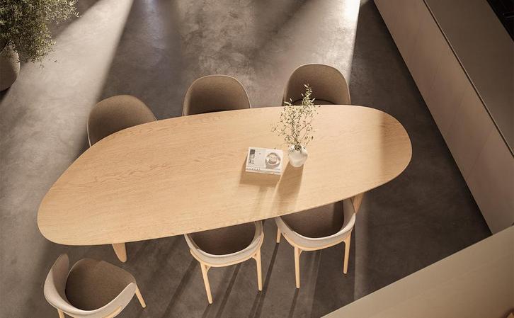 Mooie indutriele eiken tafel leaf organic vorm 6cm dik, Huis en Inrichting, Tafels | Eettafels, Nieuw, 100 tot 150 cm, 200 cm of meer