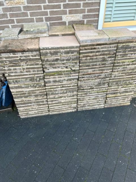 betonnen terrastegels met bovenlaag, Tuin en Terras, Tegels en Klinkers, Gebruikt, Terrastegels, Beton, 10 m² of meer, Ophalen
