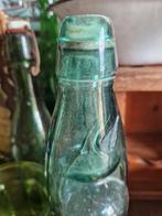 OUD KNIKKERFLESJE/KOGELFLESJE GROEN GLAS VINTAGE BROCANTE, Antiek en Kunst, Antiek | Glas en Kristal, Ophalen of Verzenden