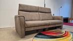 Taupe stoffen 2,5 zits bank met relax system, Industriël design, Gebruikt, Driepersoons, 75 tot 100 cm