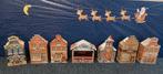 Kersthuisjes MDF 7 stuks met achtergrond 51x153cm., Diversen, Kerst, Ophalen, Gebruikt