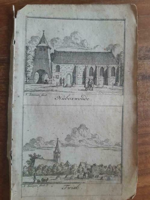 027-028 / Nuboxwoude of Nibbixwoud - Twisk gravure uit 1732, Antiek en Kunst, Kunst | Etsen en Gravures, Ophalen of Verzenden
