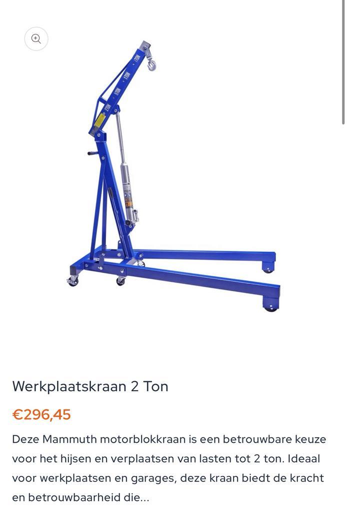 Werkplaatskraan / Motortakel / Nieuw / 2 Ton, Doe-het-zelf en Verbouw, Lieren en Takels, Nieuw, Ophalen