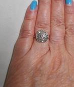 Zilveren vintage ring met markasiet maat ruim 16 nr.2198, Gebruikt, Verzenden, Kleiner dan 17, Dame