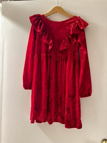 Meisjes feestjurk maat 122 128 rood fluweel feest jurk kerst beschikbaar voor biedingen