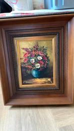 Olieverf schilderij op canvas vaas mer bloemen, Antiek en Kunst, Kunst | Schilderijen | Klassiek, Ophalen