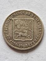 1/4 Bolivar Venezuela 1948 zilver, Postzegels en Munten, Munten | Amerika, Zilver, Ophalen of Verzenden, Zuid-Amerika
