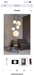 Moderne hanglamp met glazen bollen, Huis en Inrichting, Lampen | Hanglampen, Ophalen of Verzenden, Zo goed als nieuw, Glas, 75 cm of meer