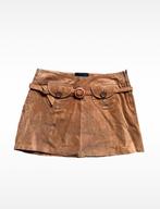 Jaren ’70 vintage suède mini rok – maat S, Kleding | Dames, Maat 38/40 (M), Bruin, Ophalen of Verzenden, Zo goed als nieuw