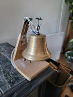 Bronzen Elektrische Bel op Houten Voetstuk, Ophalen of Verzenden, Brons