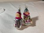 Twee stuks zeer oude glazen kerstpoppetjes, Ophalen of Verzenden, Gebruikt