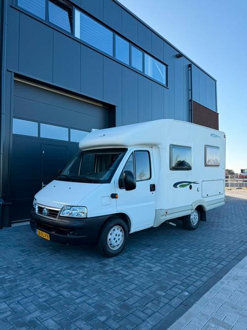 Fiat camper MC louis lagan 2003 nette staat 4 pers, Caravans en Kamperen, Campers, Particulier, Half-integraal, Fiat, Diesel, 5 tot 6 meter