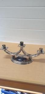 kandelaar verzilverd voor drie diner kaarsen, Ophalen of Verzenden, 'T Olde Gre-j, Info@toldegrej.nl, Endepoelstraat 20f Didam