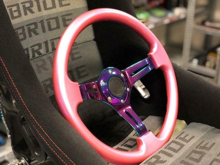 JapPower/PowerParts Racestuur sportstuur neochrome roze, Auto diversen, Tuning en Styling, Ophalen of Verzenden