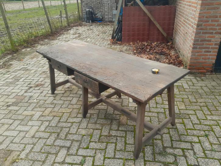 Antieke Eiken Werkbank - 120+ jaar oud!, Antiek en Kunst, Antiek | Meubels | Tafels, Ophalen of Verzenden