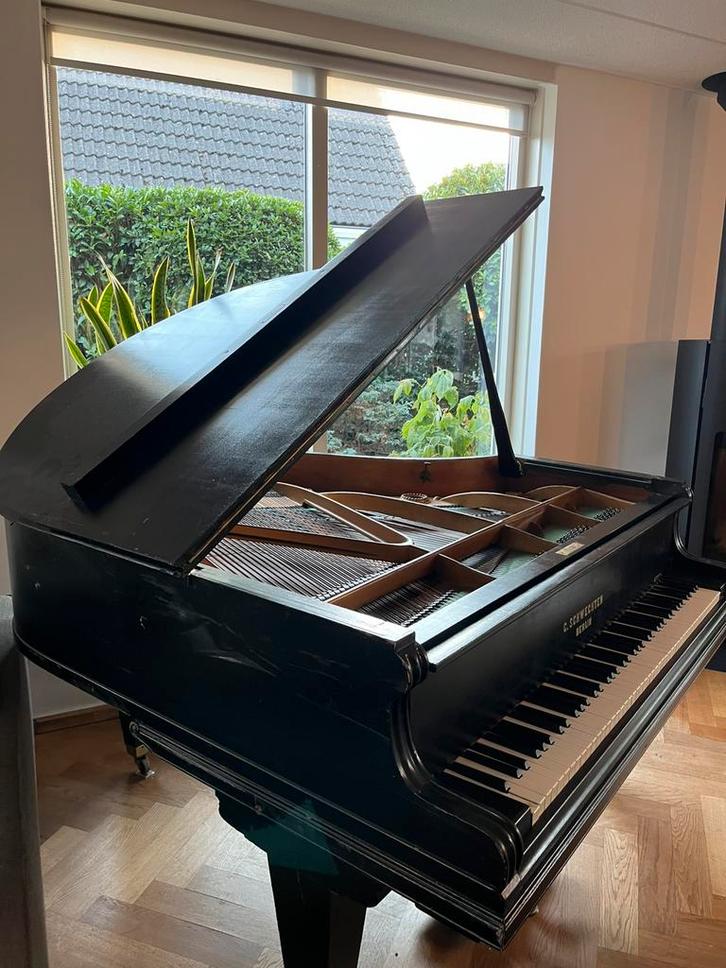 Vleugel, Muziek en Instrumenten, Piano's, Gebruikt, Vleugel, Zwart, Ophalen