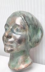 Mooie Oude Buste Kunst Beeld Art Nouveau Deco Meisje Parijs, Ophalen of Verzenden
