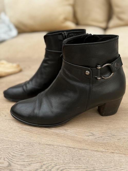 Leren enkel laarsjes van Bitter m 39,5, Kleding | Dames, Schoenen, Zo goed als nieuw, Lage of Enkellaarzen, Zwart, Ophalen of Verzenden