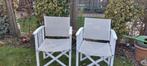 Houten regisseur stoelen 2× wit/inklapbaar, Tuin en Terras, Ophalen, Zo goed als nieuw, Hout