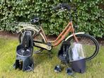 Cortina moederfiets met 2 stoeltjes, Fietsen en Brommers, 2 zitjes, Gebruikt, Dubbele standaard, Ophalen