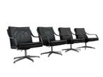 4 Knoll conferentie stoelen / fauteuils design jaren 80 leer, Ophalen, Minder dan 75 cm, Metaal, 50 tot 75 cm