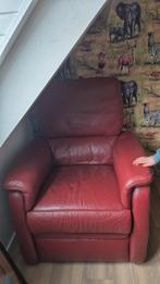 Rode leren relaxstoel, Ophalen, Gebruikt, 50 tot 75 cm