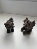 Vintage Keramische Olifanten Beeldjes Set van Twee - Schatti, Ophalen of Verzenden