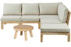 6-delige hoek-loungeset kent sand/grey van acacia wood, 4 zitplaatsen, Bank, Nieuw, Ophalen of Verzenden