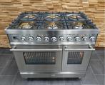 Luxe Boretti Fornuis 90cm rvs + rvs 2 ovens 6 pits, Witgoed en Apparatuur, Fornuizen, Niet ingevuld, 60 cm of meer, Niet ingevuld