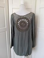 Made in Italy grijsgroene crochet longsleeve top, maat XL, Kleding | Dames, Made in Italy, Maat 46/48 (XL) of groter, Ophalen of Verzenden