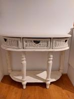 Brocante, landelijk haltafel sidetable, Ophalen, 100 tot 150 cm, Zo goed als nieuw, 25 tot 50 cm