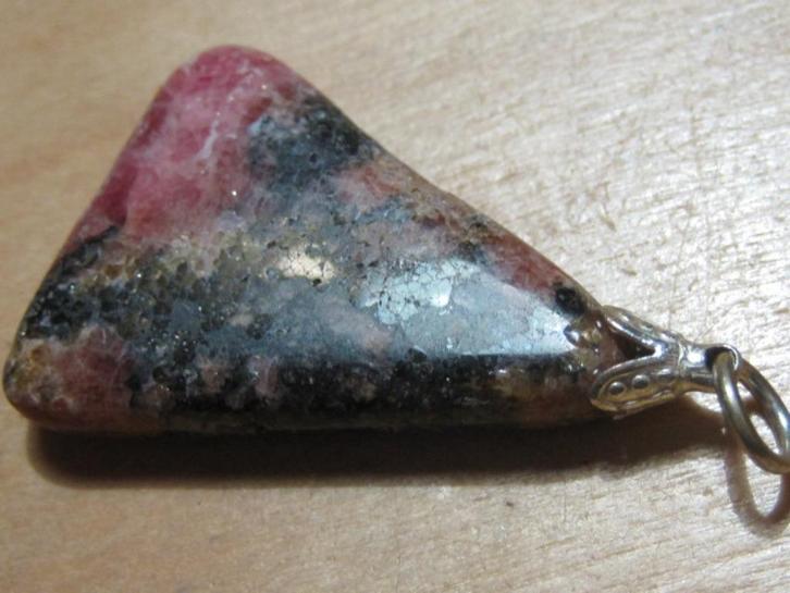 h. 4x aparte edelsteenhanger RHODONIET (3), Sieraden, Tassen en Uiterlijk, Kettinghangers, Nieuw, Steen of Mineraal, Roze, Overige voorstellingen