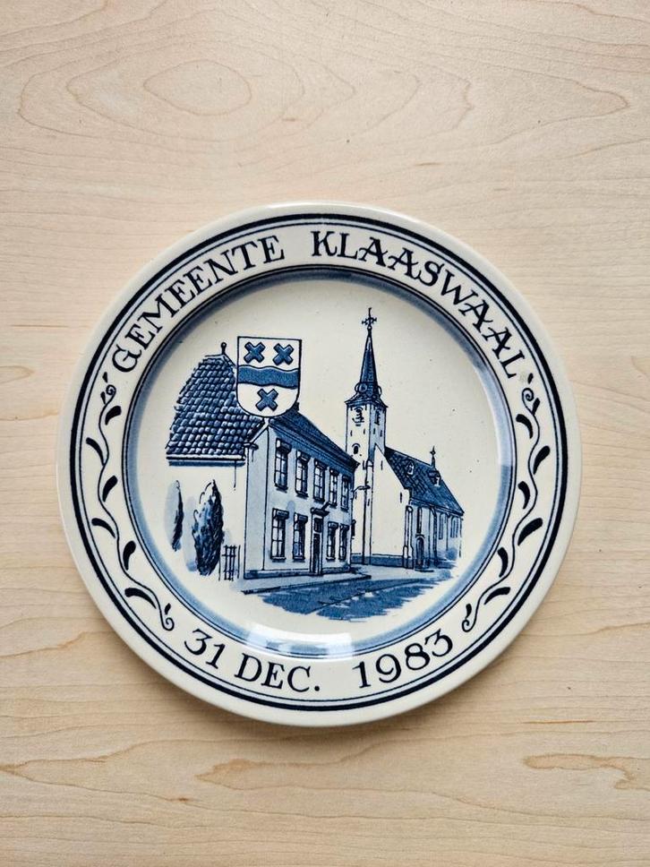 Delfts Blauw Klaaswaal Herdenkingsbord 1983, Antiek en Kunst, Antiek | Wandborden en Tegels, Ophalen of Verzenden