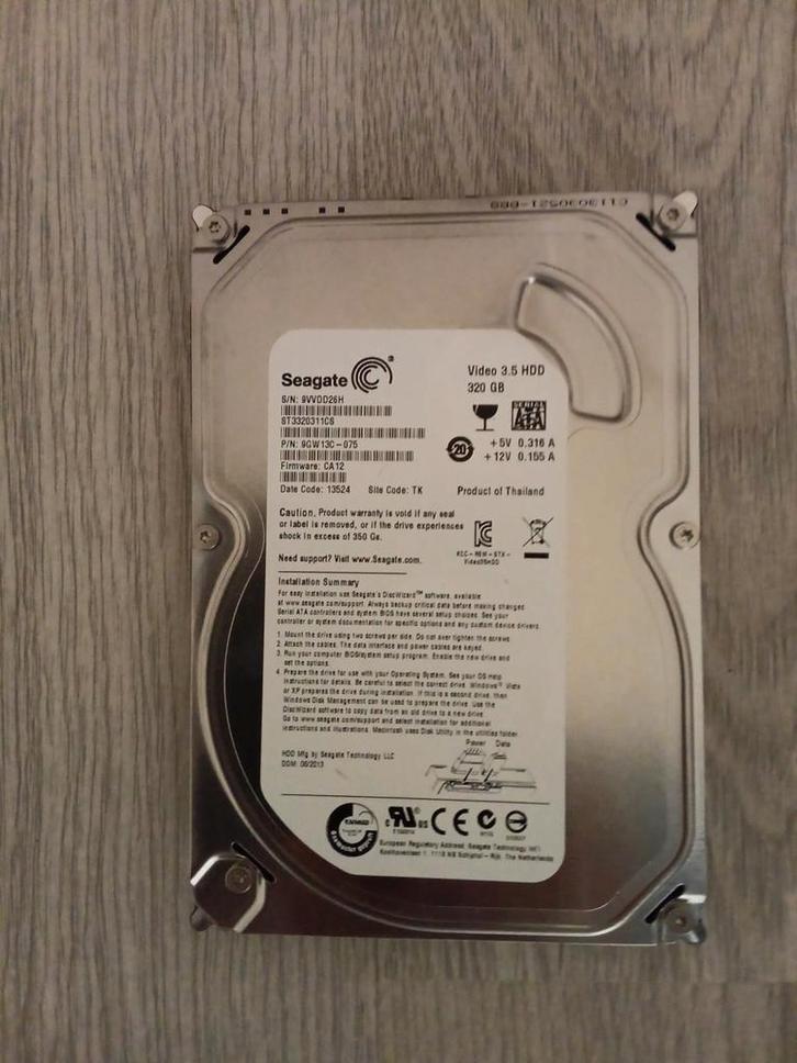 320GB HDD - Seagate - Interne Harde Schijf, Computers en Software, Harde schijven, Ophalen of Verzenden