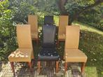 6 Eetkamerstoelen, Gebruikt, Zwart, Leer, Ophalen of Verzenden