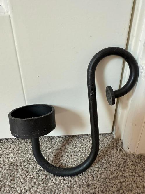 Nieuw: hangkandelaar / glashaak zwart staal, Huis en Inrichting, Woonaccessoires | Kandelaars en Kaarsen, Nieuw, Minder dan 25 cm