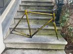 Fixed gear / baanframe 59 cm – zwart geel/goud, Ophalen, Gebruikt, Racefiets, Frame