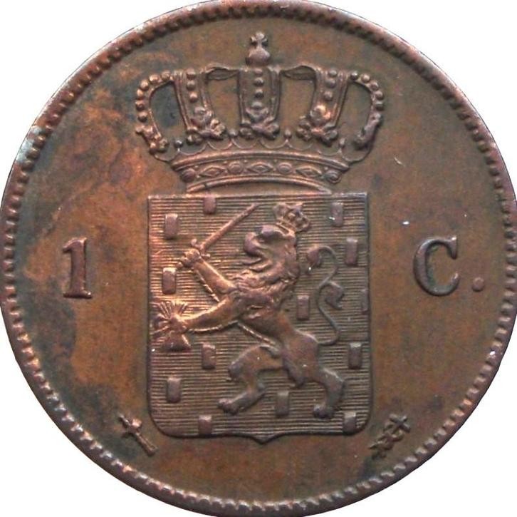 Nederland 1 cent 1861, Postzegels en Munten, Munten | Nederland, Losse munt, 1 cent, Koning Willem III, Ophalen of Verzenden