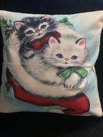 Kittens katjes kerstmuts kerstdecoratie kussenhoes Nieuw, Ophalen of Verzenden, Nieuw