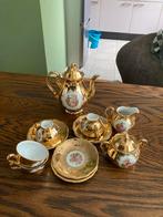 Gouden theeservies met bloemmotief, Antiek en Kunst, Antiek | Servies compleet, Ophalen