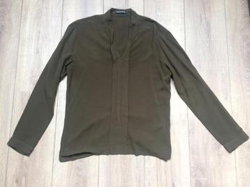 Drykorn blouse lange mouw khaki groen 4= M/38 - L/40  beschikbaar voor biedingen