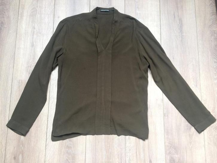 Drykorn blouse lange mouw khaki groen 4= M/38 - L/40, Kleding | Dames, Blouses en Tunieken, Zo goed als nieuw, Maat 38/40 (M)